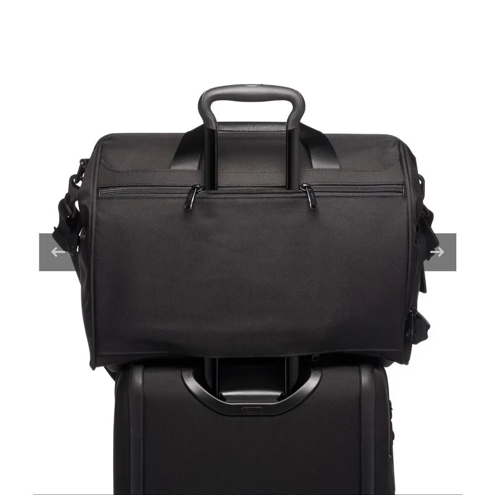 TUMI $550 Framed Soft Duffel Travel Bag Black Carry On Weekender NEW